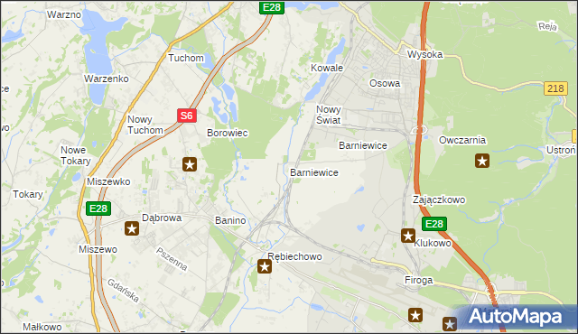 mapa Barniewice, Barniewice na mapie Targeo