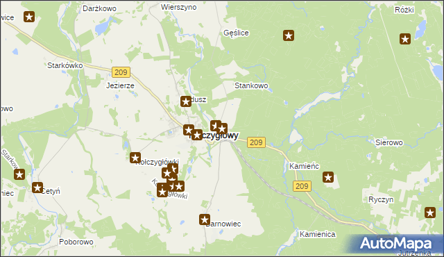 mapa Barnowo, Barnowo na mapie Targeo