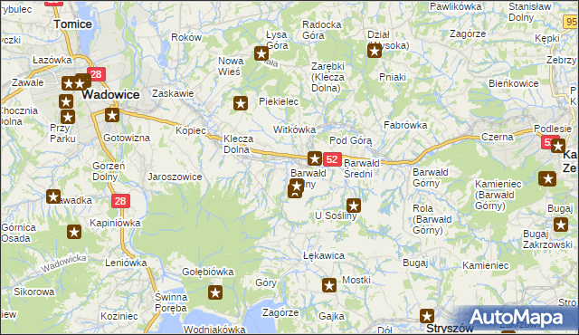 mapa Barwałd Dolny, Barwałd Dolny na mapie Targeo