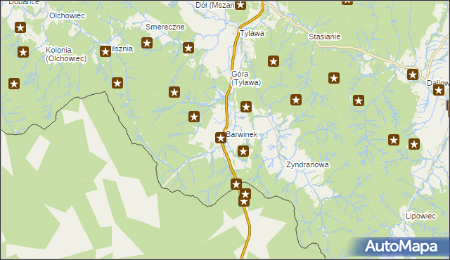 mapa Barwinek gmina Dukla, Barwinek gmina Dukla na mapie Targeo