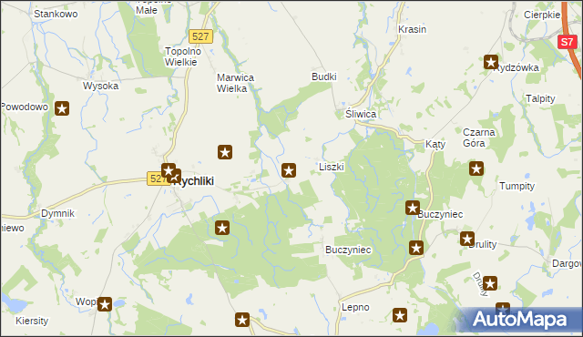 mapa Barzyna gmina Rychliki, Barzyna gmina Rychliki na mapie Targeo
