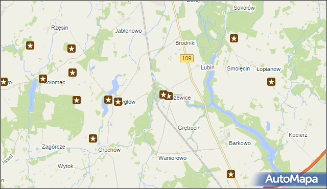 mapa Baszewice, Baszewice na mapie Targeo