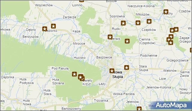 mapa Baszowice, Baszowice na mapie Targeo