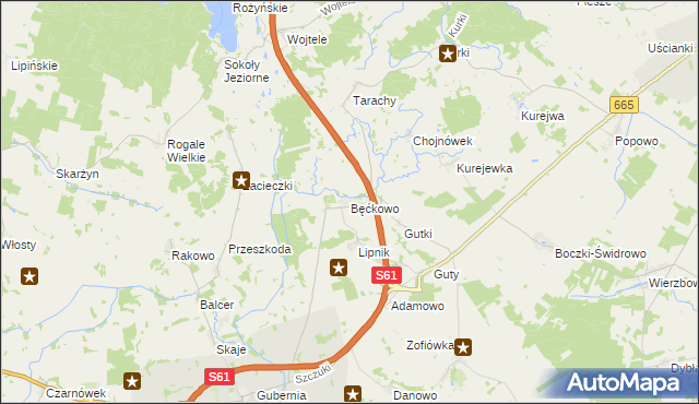 mapa Bęćkowo, Bęćkowo na mapie Targeo