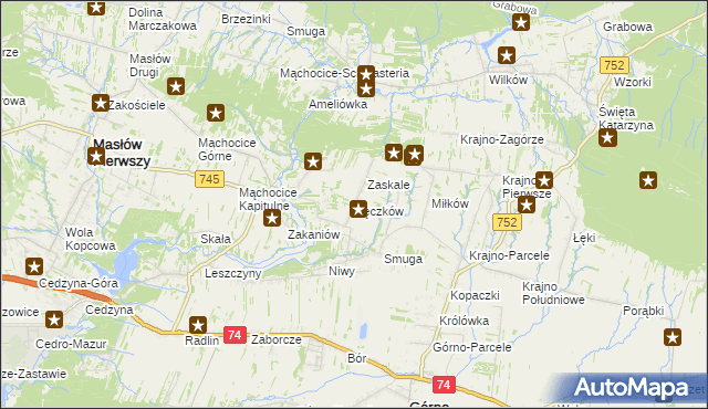 mapa Bęczków, Bęczków na mapie Targeo