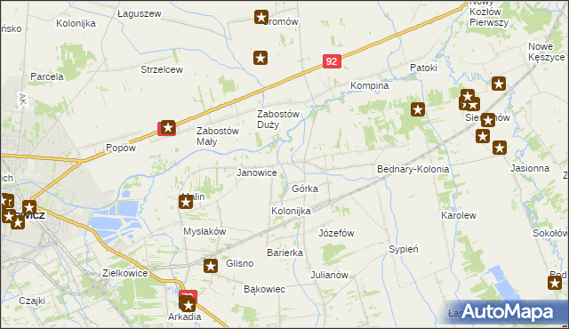 mapa Bednary gmina Nieborów, Bednary gmina Nieborów na mapie Targeo