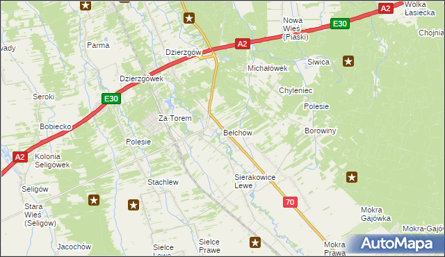 mapa Bełchów, Bełchów na mapie Targeo