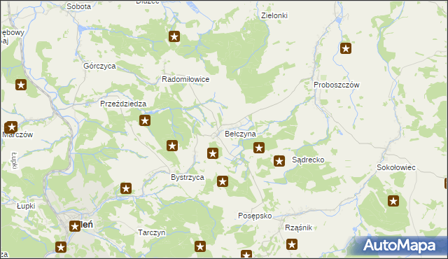 mapa Bełczyna, Bełczyna na mapie Targeo