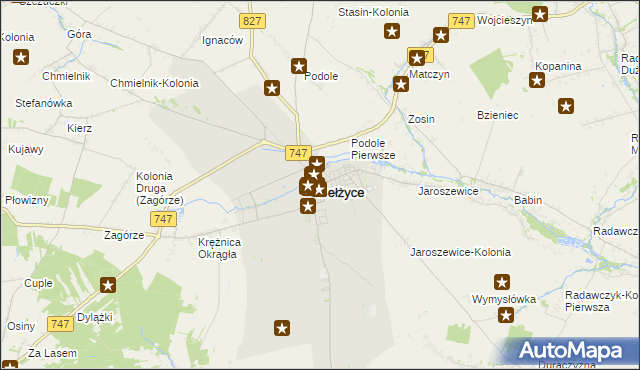 mapa Bełżyce, Bełżyce na mapie Targeo