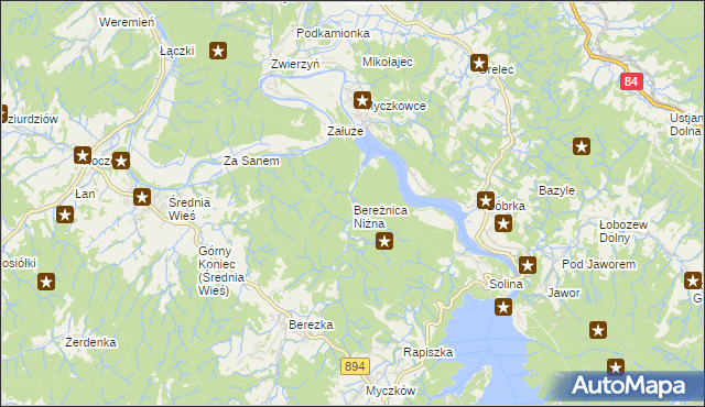 mapa Bereżnica Niżna, Bereżnica Niżna na mapie Targeo