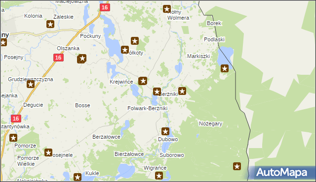 mapa Berżniki, Berżniki na mapie Targeo