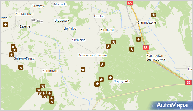 mapa Białaszewo, Białaszewo na mapie Targeo