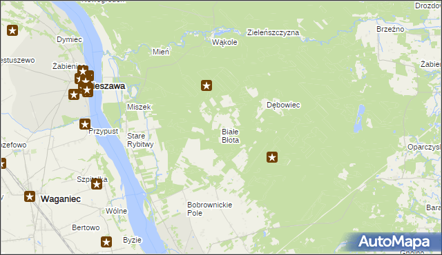 mapa Białe Błota gmina Bobrowniki, Białe Błota gmina Bobrowniki na mapie Targeo