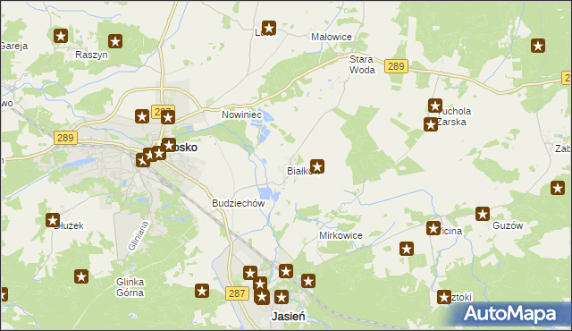 mapa Białków gmina Lubsko, Białków gmina Lubsko na mapie Targeo
