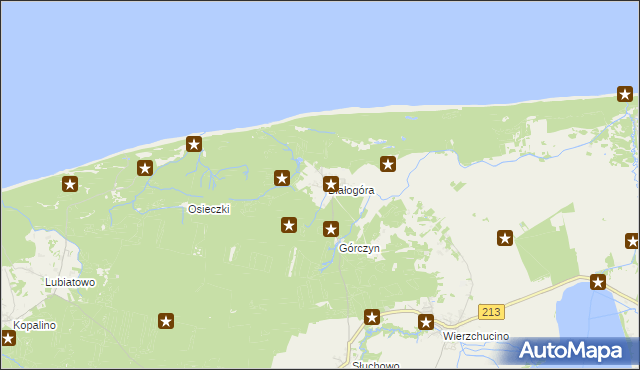 mapa Białogóra, Białogóra na mapie Targeo