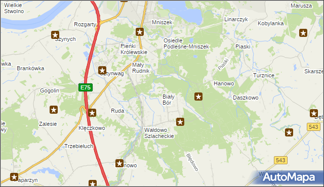 mapa Biały Bór gmina Grudziądz, Biały Bór gmina Grudziądz na mapie Targeo