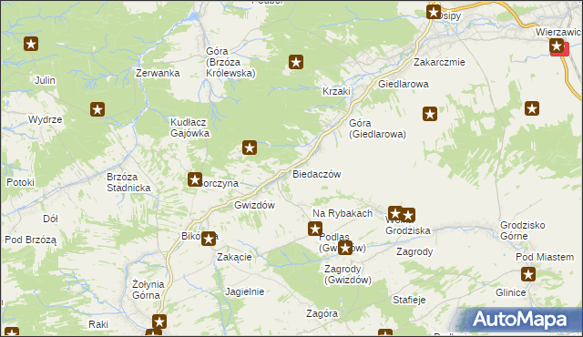 mapa Biedaczów, Biedaczów na mapie Targeo