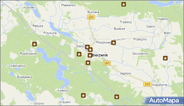 mapa Bierzwnik, Bierzwnik na mapie Targeo