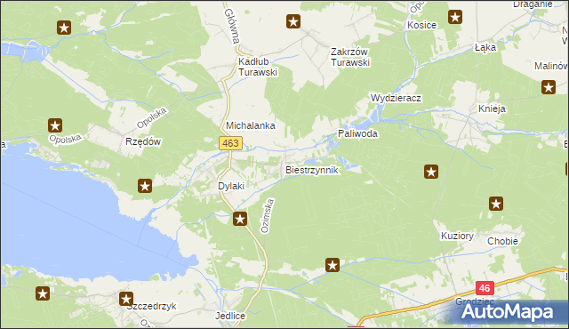 mapa Biestrzynnik, Biestrzynnik na mapie Targeo