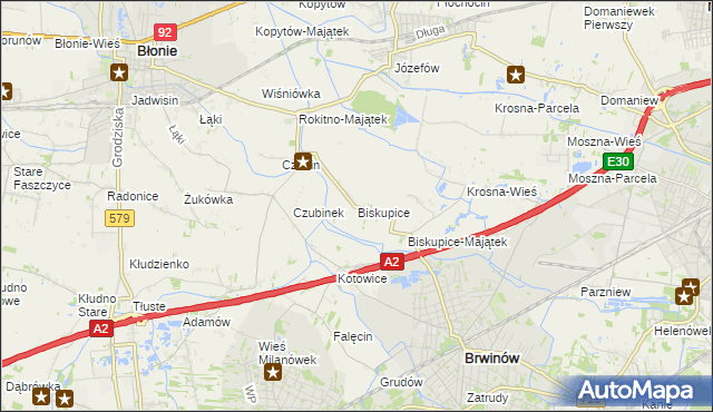 mapa Biskupice gmina Brwinów, Biskupice gmina Brwinów na mapie Targeo