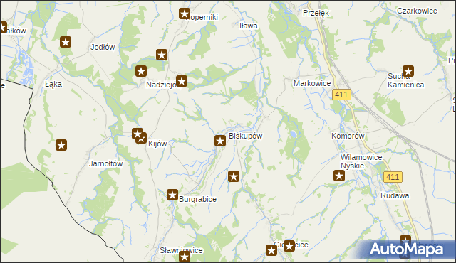 mapa Biskupów, Biskupów na mapie Targeo