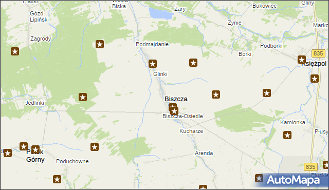 mapa Biszcza, Biszcza na mapie Targeo