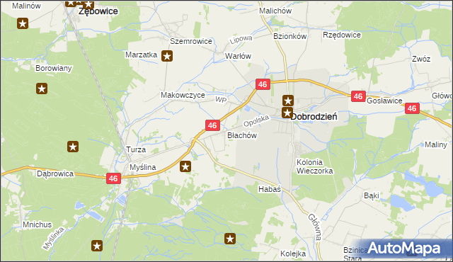 mapa Błachów, Błachów na mapie Targeo