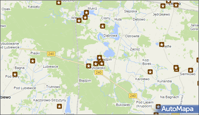 mapa Błądzim gmina Lniano, Błądzim gmina Lniano na mapie Targeo