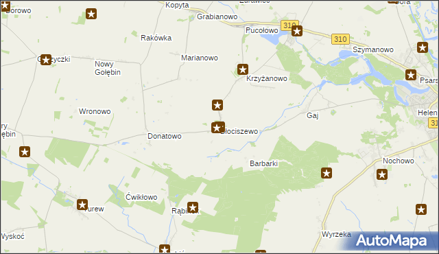 mapa Błociszewo, Błociszewo na mapie Targeo