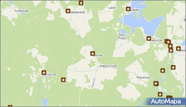 mapa Błonie gmina Skąpe, Błonie gmina Skąpe na mapie Targeo