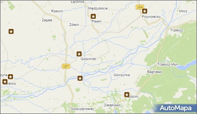 mapa Błotno gmina Zwierzyn, Błotno gmina Zwierzyn na mapie Targeo