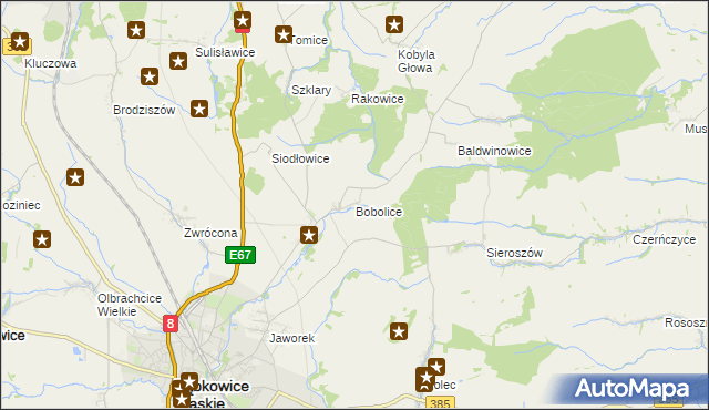 mapa Bobolice gmina Ząbkowice Śląskie, Bobolice gmina Ząbkowice Śląskie na mapie Targeo