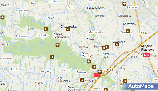 mapa Bóbrka gmina Chorkówka, Bóbrka gmina Chorkówka na mapie Targeo