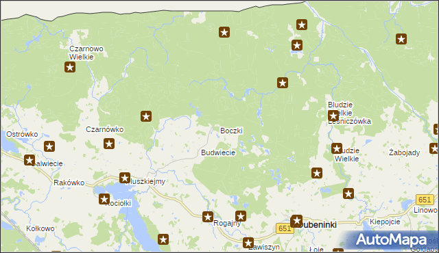 mapa Boczki gmina Dubeninki, Boczki gmina Dubeninki na mapie Targeo