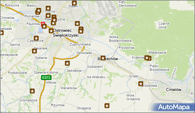 mapa Bodzechów, Bodzechów na mapie Targeo