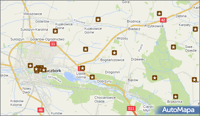 mapa Bogdańczowice, Bogdańczowice na mapie Targeo