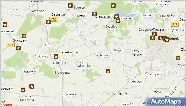 mapa Bogdanów gmina Koźminek, Bogdanów gmina Koźminek na mapie Targeo