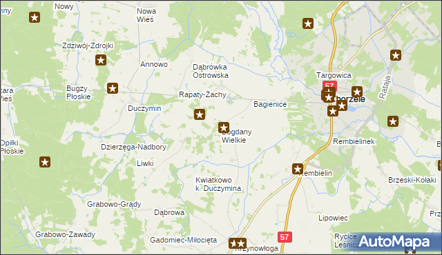 mapa Bogdany Wielkie, Bogdany Wielkie na mapie Targeo