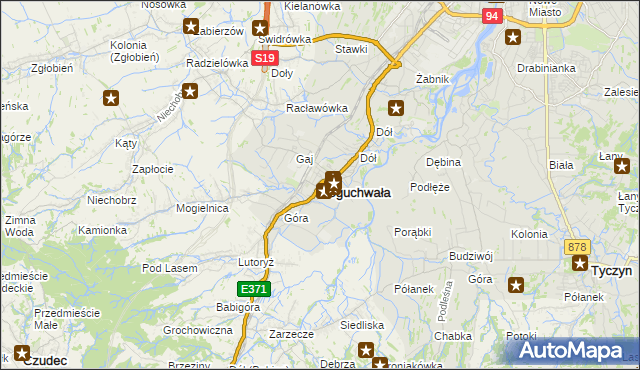 mapa Boguchwała powiat rzeszowski, Boguchwała powiat rzeszowski na mapie Targeo