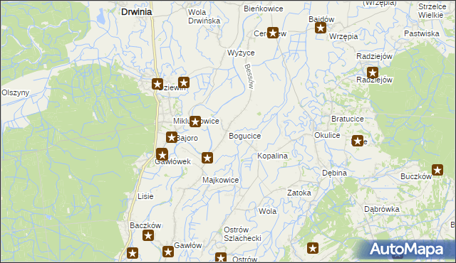 mapa Bogucice gmina Bochnia, Bogucice gmina Bochnia na mapie Targeo