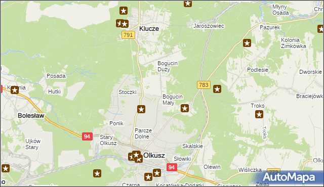mapa Bogucin Mały, Bogucin Mały na mapie Targeo