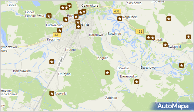 mapa Bogulin, Bogulin na mapie Targeo