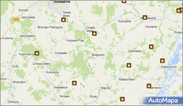mapa Boguszki gmina Wizna, Boguszki gmina Wizna na mapie Targeo
