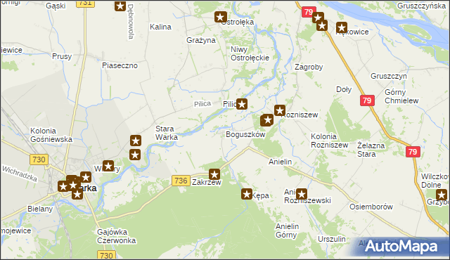 mapa Boguszków, Boguszków na mapie Targeo