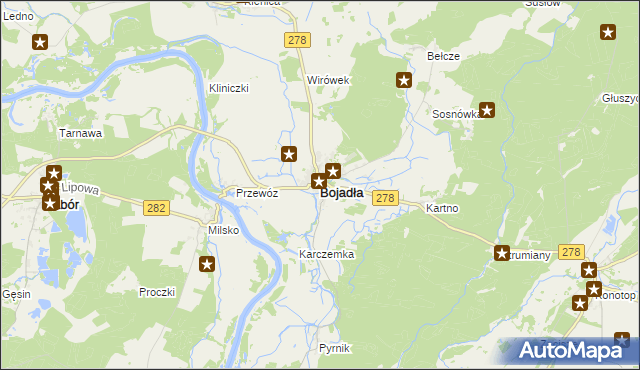 mapa Bojadła, Bojadła na mapie Targeo