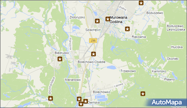 mapa Bolechowo gmina Czerwonak, Bolechowo gmina Czerwonak na mapie Targeo