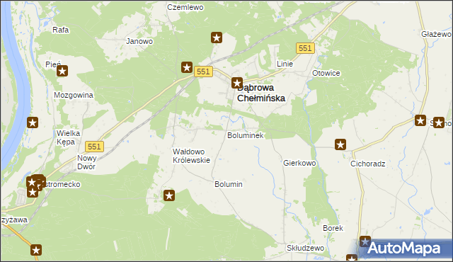 mapa Boluminek, Boluminek na mapie Targeo