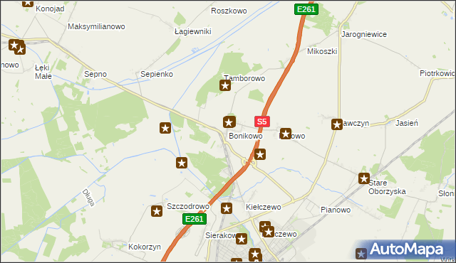 mapa Bonikowo, Bonikowo na mapie Targeo