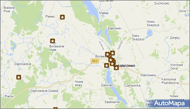 mapa Borawskie gmina Olecko, Borawskie gmina Olecko na mapie Targeo