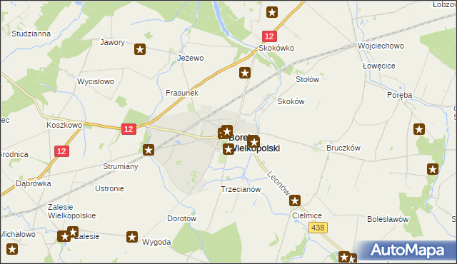 mapa Borek Wielkopolski, Borek Wielkopolski na mapie Targeo